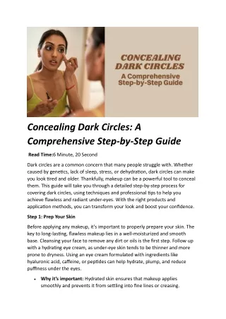 Concealing Dark Circles: A Comprehensive Step-by-Step Guide