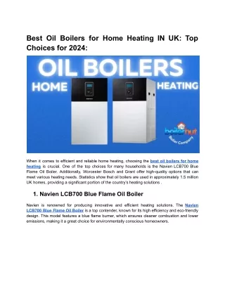 Best Oil Boilers for Home Heating