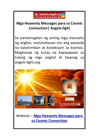 Mga Heavenly Messages para sa Cosmic Connection| Angels-light