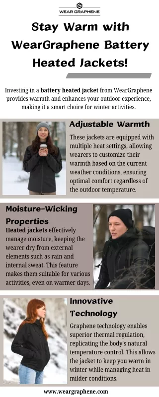 Stay Warm with WearGraphene Battery Heated Jackets!