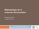Méthodologie de la recherche documentaire