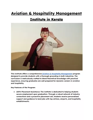 Aviation & Hospitality Management