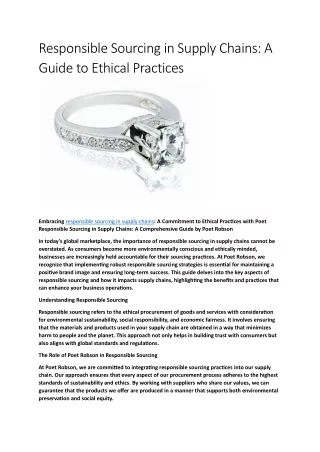 responsible sourcing in supply chains