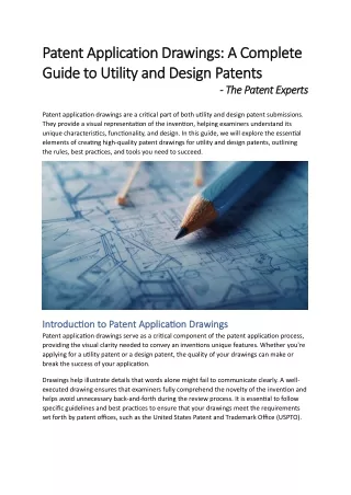 Patent Application Drawings: A Complete Guide to Utility and Design Patents