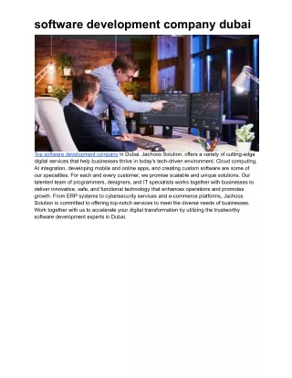 Software Development Company Dubai
