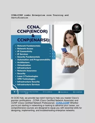 CCNA CCNP combo Enterprise core Training and Certification