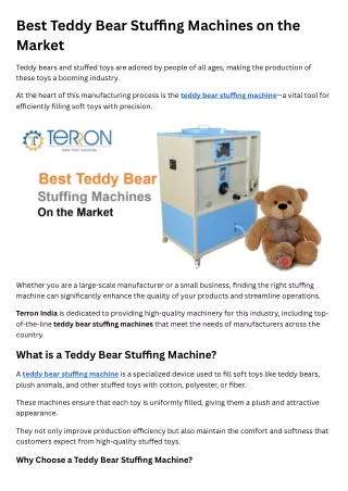 Best Teddy Bear Stuffing Machines on the Market