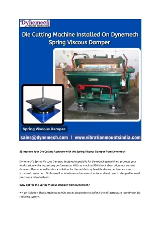 Improve Your Die Cutting Accuracy with the Spring Viscous Damper from Dynemech!