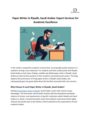 Paper Writer In Riyadh, Saudi Arabia