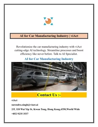 AI for Car Manufacturing Industry  viAct