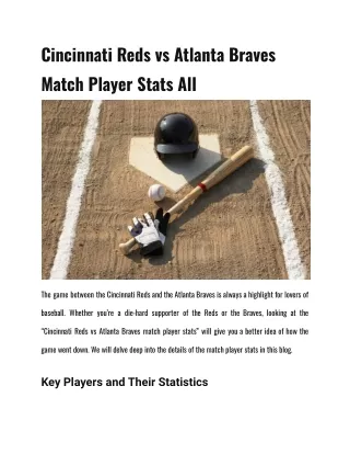 Cincinnati Reds vs Atlanta Braves Match Player Stats All