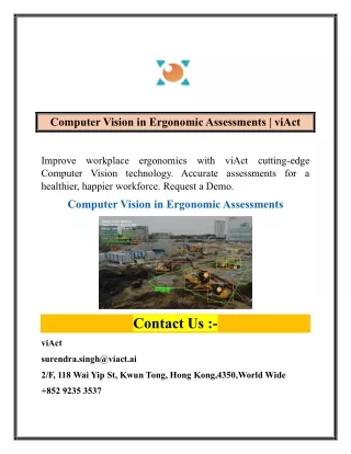 Computer Vision in Ergonomic Assessments  viAct