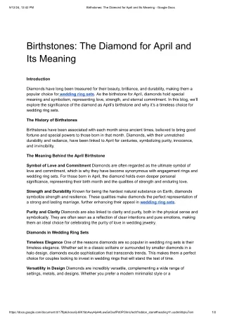 The Diamond for April