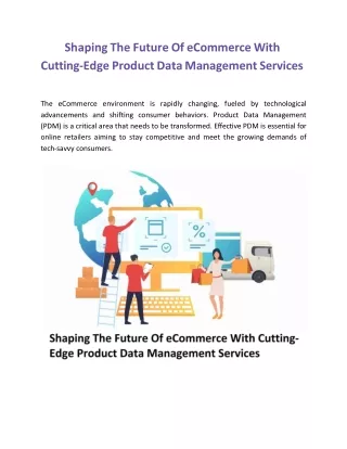 Shaping The Future Of eCommerce With Cutting-Edge Product Data Management Servic