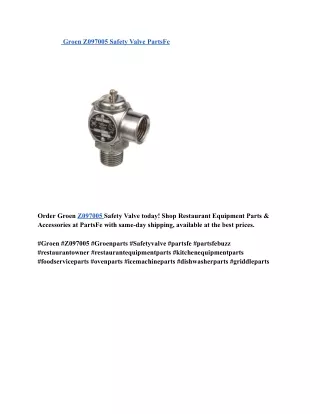 Groen Z097005 Safety Valve PartsFe