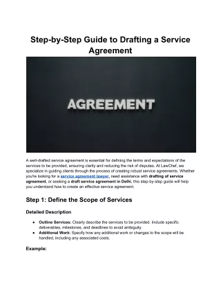 Step-by-Step Guide to Drafting a Service Agreement