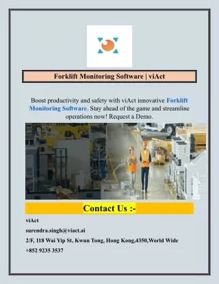 Forklift Monitoring Software  viAct