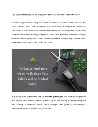 _10 Genius Marketing Hacks to Explode Your Salon's Online Product Sales!_