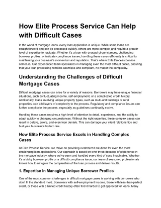How Elite Process Service Can Help with Difficult Cases