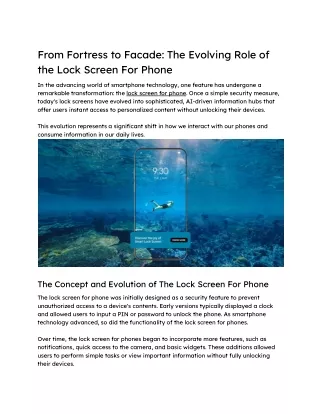 From Fortress to Facade_ The Evolving Role of the Lock Screen For Phone