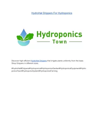 HydroHat Drippers For Hydroponics
