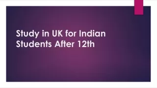 Study in UK for Indian Students After 12th