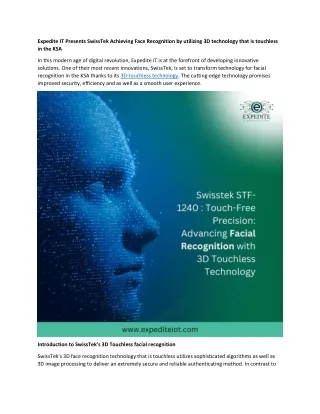 SwissTek Advancing Facial Recognition in KSA