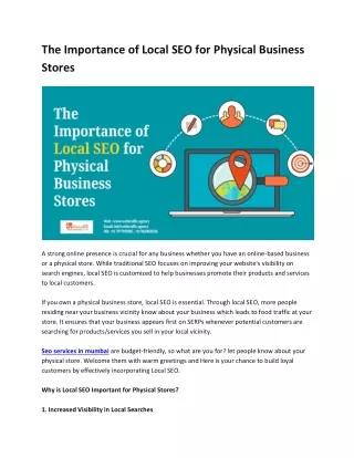 The Importance of Local SEO for Physical Business Stores