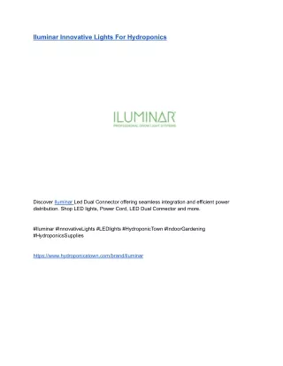 Iluminar Innovative Lights For Hydroponics