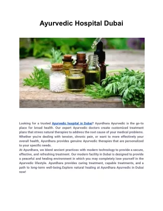 Ayurvedic Hospital Dubai