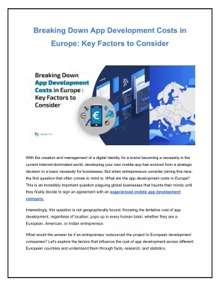 Breaking Down ABreaking Down App Development Costs in Europe_ Key Factors to Consider