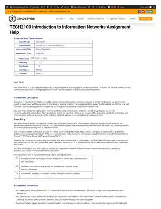 TECH2100 Introduction to Information Networks Assignment Help