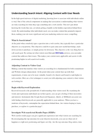 Understanding Search Intent: Aligning Content with User Needs