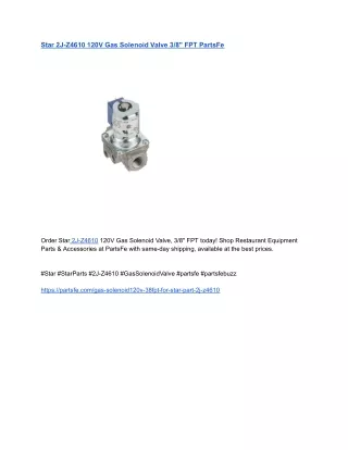 Star 2J-Z4610 120V Gas Solenoid Valve 3_8_ FPT PartsFe