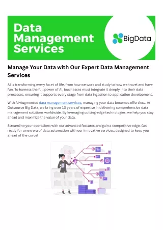 Master Your Data Comprehensive Data Management Services