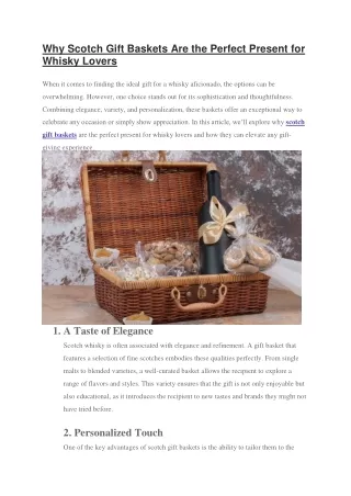 Why Scotch Gift Baskets Are the Perfect Present for Whisky Lovers