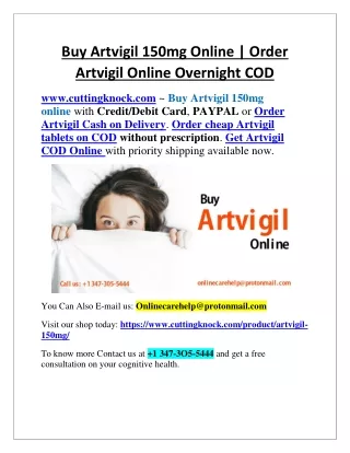Buy Artvigil 150mg Online | Order Artvigil Online Overnight COD
