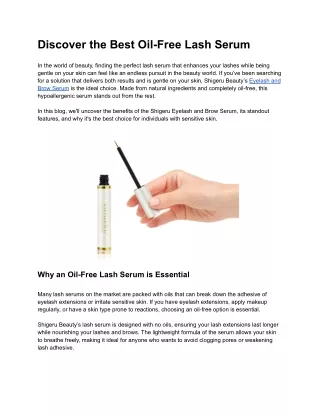 The Best Oil-Free Eyelash Serum by Shigeru Beauty