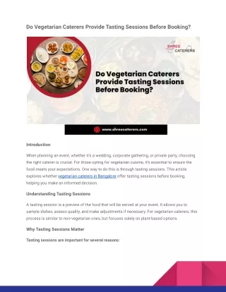 Do Vegetarian Caterers Provide Tasting Sessions Before Booking_