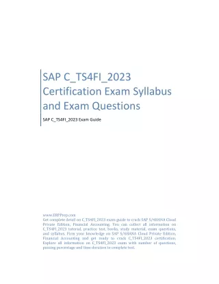SAP C_TS4FI_2023 Certification Exam Syllabus and Exam Questions