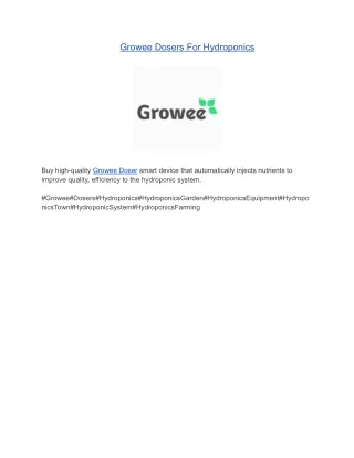 Growee Dosers For Hydroponics