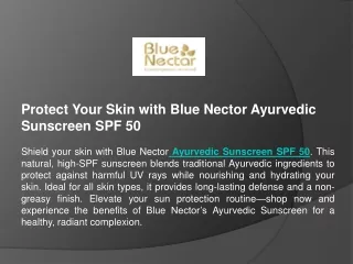 Protect Your Skin with Blue Nector Ayurvedic Sunscreen SPF 50