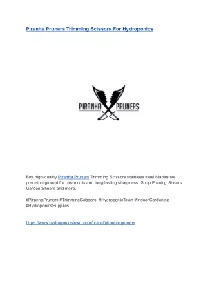 Piranha Pruners Trimming Scissors For Hydroponics