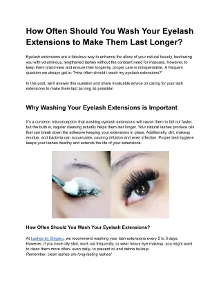 Why Washing Your Eyelash Extensions Matters