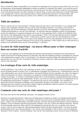 La carte de visite numérique : un moyen efficace pour se faire remarquer dans so