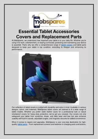 Essential Tablet Accessories Covers and Replacement Parts