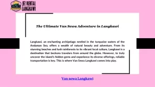 The Ultimate Van Sewa Adventure in Langkawi