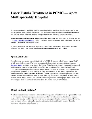 Laser Fistula Treatment in PCMC — Apex Multispeciality Hospital.edited