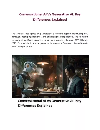 Conversational AI Vs Generative AI_ Key Differences Explained