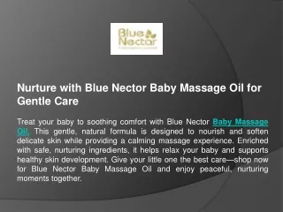 Nurture with Blue Nector Baby Massage Oil for Gentle Care